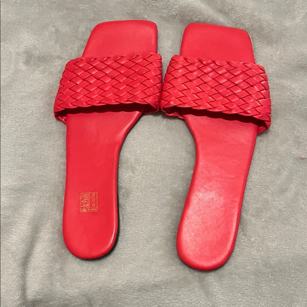 SHEIN Vibrant Red Braided Sandals